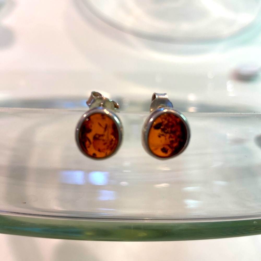 Amber stone necklace and earrings
